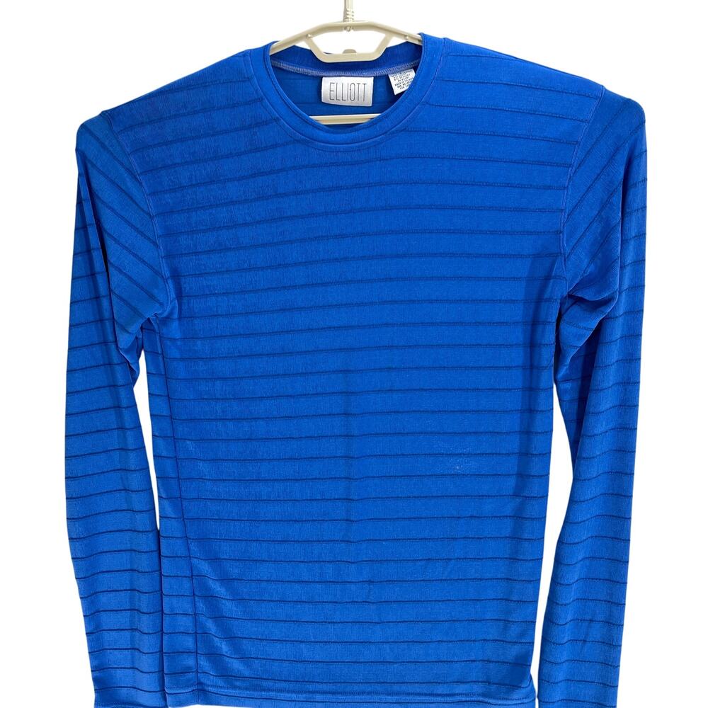 Elliot Shirt Womens Size L Blue Striped Long Sleeve Grunge Artsy 90s FLAW